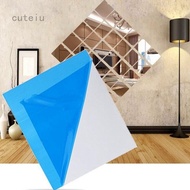 CUTEIU 6pcs/SET Square Mirror Wall Stickers Decorative Combination Removable Mirror Stickers