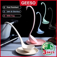 GEESO Swan-shaped Spoon Scoop Soup Senduk Angsa with Tray Quality Original Ladle Set Senduk Plastik 
