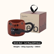 3D Cat Relief Ceramic Mug