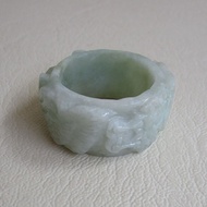 Burmese Jade Ring Jadeite type A Inner Size 21.8mm Or Number 67-69 Width 14mm Dragon Carving Suitabl
