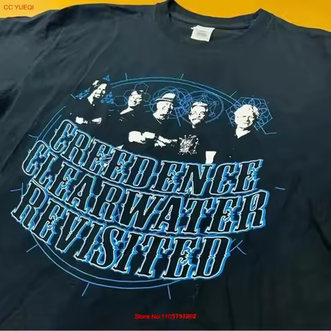 Credence Clearwater Revisited Black T Shirt Retro style NH17978 vintage Washed Stylish Top For Every