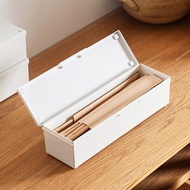 日本霜山 無印風一次性筷子/吸管/餐具收納盒-3入