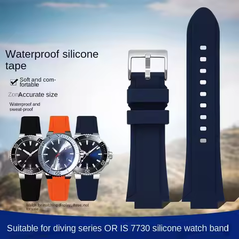 New silicone strap rubber watchband For ORIS 7730 7740 diving sports series Williams raised bracelet