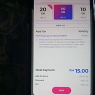 prepaid UNLIMITED RM15