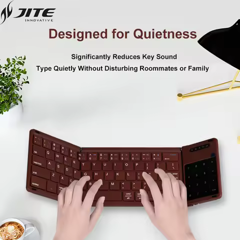 Foldable Wireless Keyboard Ultra Slim Touchpad Bluetooth Keyboard Rechargeable Folding Keyboard for 