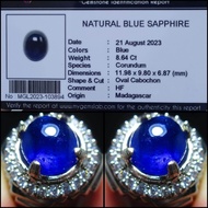 CINCIN BATU BLUE SAPPHIRE MADAGASCAR+MEMO