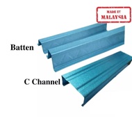 C Channel Blue Biru Truss 0.75mm / Batten Blue Biru Besi Bumbung C Besi Bumbung V