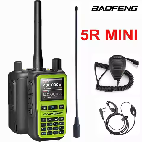 Baofeng UV-5R Mini Dual Band Dual PTT Walkie Talkie 5RMINI Air Band Rx 5W Compact VOX FM Amateur Rad