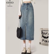 CODE G34I Coco Trend Soul Latest Retro Highwaist Blue Skirt, Jeans Skirt