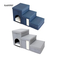 [Xastpz1] Dog Stairs Foldable Anti Slip Bottom for High Bed with Storage Pet Climbing Steps Pet Stai