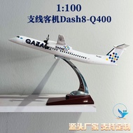 1: 100 Simulation Aircraft Model Dash8-Q400 with Propeller Branch Line Passenger Aircraft Advertisin