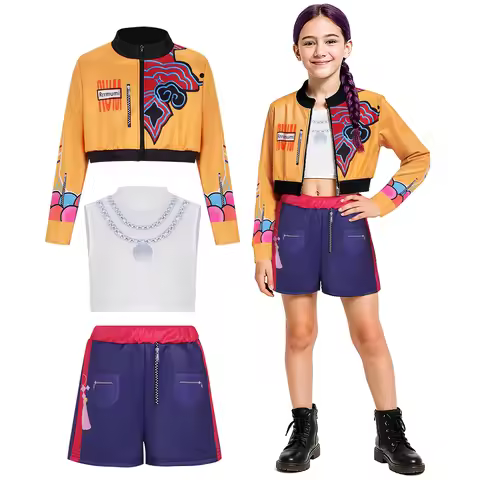 Huntrix Golden Kpop Demon Hunters Rumi Cosplay Costume Kids Girls Birthday Party Halloween Stage Per