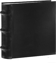 Pioneer Photo Albums 100-Pocket European Bonded Leather Photo Album for 4 by 6-Inch Prints, Black