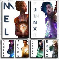 Arcane Jinx Ekko Mel Jayce Silco Violet Caitlyn Video Game Poster Simple Trendy Anime Character Canv