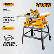 Ingco 2600W Table Saw With Extension Table TS26005 IPT