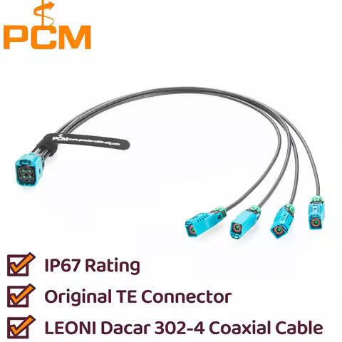 Original TE MATE-AX IP67 Waterproof Mini FAKRA 4-In-1 Z Jack 2354439-9 to Quad FAKRA Z Jack 2-238055