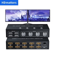 Dual monitor HDMI KVM Switch 4 port B HDMI KVM Switch 4K 60Hz KVM HDMI 2.0 Switch Switcher for PC monitor moe keyboard s