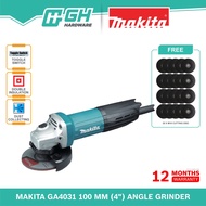 [ GH HARDWARE ] MAKITA GA 4031 100mm (4")  Angle Grinder ( GA 4031 ) Free 20pcs M10 Cutting Disc
