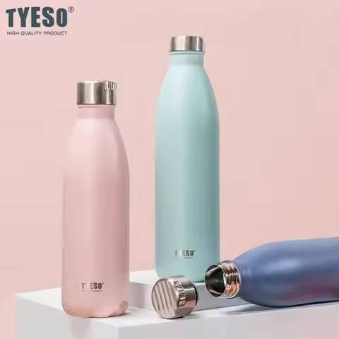 TYESO 750/1000ml Tyeso Thermo Mugs Cold and Hot Thermal Cup Sport Water Bottle Vacuum Travel Tumbler