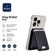 WIWU Mag Wallet FM ผู้ถือบัตรแม่เหล็กติดโทรศัพท์พร้อมเครื่องบอกตำแหน่งมัลติช่องเสียบบัตร3โหมดการตั้ง