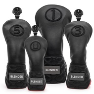 Black Color High Quality Golf Club Head Covers Golf Fariway Wood Covers Hybrid Head Covers 3 Wood He