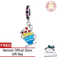 BAMOER 925 Sterling Silver Cute Magic Teacup Pendent Charms Beads for Women Fit Original DIY Bracele