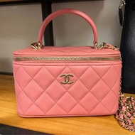 Barbie 色 Chanel vanity bag 長盒子 粉紅色 羊皮 handle款