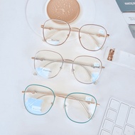 Blue Lens Myopia Glasses Square Shape Metal Frame Computer Protection And Anti Radiation 76153