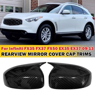 For Infiniti FX35 FX37 FX50 EX35 EX37 2009-2013 Black/Carbon Mirror Cover Caps