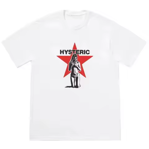 2025 Hysteric Glamour T-shirt American Retro Tee Street Culture Tide Brand T-shirt Niche High Qualit