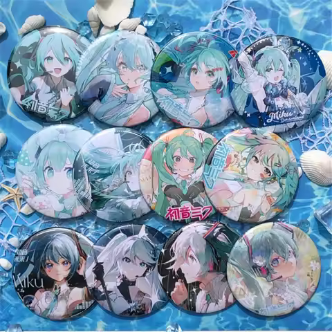 Anime Hatsune Miku Mikuo Megurine Luka Cosplay Costume Badge Pin SPTE Tinplate Brooch Accessories
