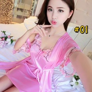 Kimono Piyama Baju Tidur Sexy Lingerie Satin Silk Sutra Setelan Sexy Import Wanita Night Gown High Q