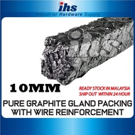 Approx 10mm Pure Graphite Gland Packing with Wire Reinforcement