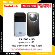 NEW LAUNCH MESH-LINK MF650 Plus AX1800 5G Modem 4500mAh Battery Qualcomm X55 4GB+4GB MiFi Modem Router ( deco x50-5g / yeacomm / netcomm / 5g / suncomm / gteniq )