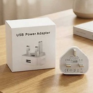 USB Power Adapter with a UK-style three-pin plug