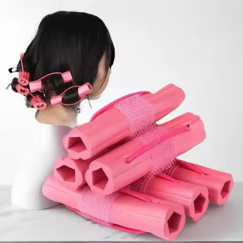 6Pcs Self-adhesive Hair Curler Soft Flower Shape Magic Foam Sponge Hair Curling Styling Barber Acces