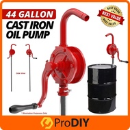 44GAL Cast Iron Oil Pump Medium Duty Rotary Drum Pump Self Priming Oil Diesel Fuel Barrel Tank Sucti