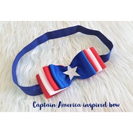 Dj Bowtique ESSENTIALS Captain America Bow inspired Girls Hair Accessories