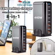 SG Local - 440W/320W/268W/220W GaN Desktop Charger 8 Port Type-C+USB-A PD Fast Charger Mobile USB Ch