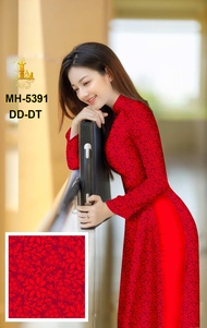 Vải áo dài hoa văn đều áo hiện đại