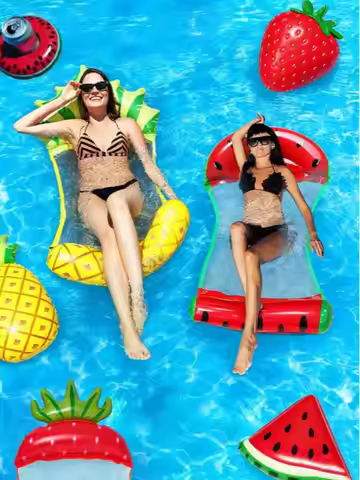 1 pcs Tropical Fruit Mesh Inflatable Water Hammock Float