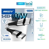 Fast charging cable S-033 PT 1.0m long Ansty type C parachute cord charges up to 100w