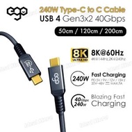 Wiry Max 240W USB4.0 Type-C to C 數據線 CC40 [50cm]｜USB-C充電線｜充電傳輸線