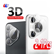 ตัวปกป้องกล้องถ่ายรูปใส3D 1-2ชิ้นสำหรับ Huawei Pura 70เลนส์หลังแบบพิเศษเคสกระจกเทมเปอร์ Huawey Hauwe