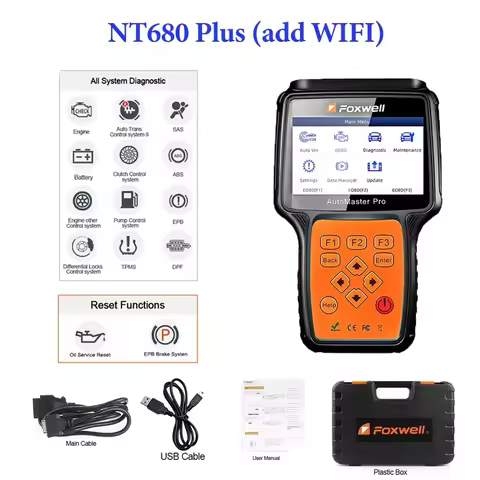 FOXWELL NT680 PLUS with WIFI All Systems Diagnostic Scanner All-System & All-make Scanner with Oil L