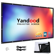 Projector Screen 120 inch 16:9 HD Portable Foldable Silver Black Backing Projection Screen Anti-Crea