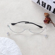 Water Drop Shape Full Diamond Lensless Glasses Frame Exaggerated Style Diamond Decorative Glasses Ac
