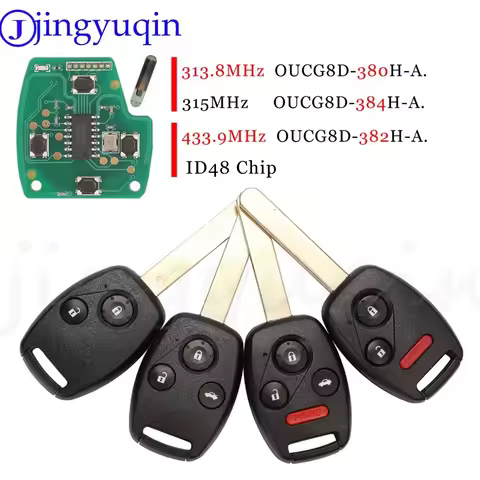 JYQ Remote 313.8/315/433MHz ID48 For Honda Accord CRV HRV Fit City Jazz Odyssey Shuttle Civic G8D-38
