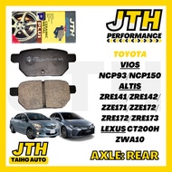 TAIHOAUTO JTH PERFORMANCE Rear Brake Pad Toyota Vios NCP93 / NCP150 / Altis / Lexus Ceramic Disc Break Pad Belakang Brek