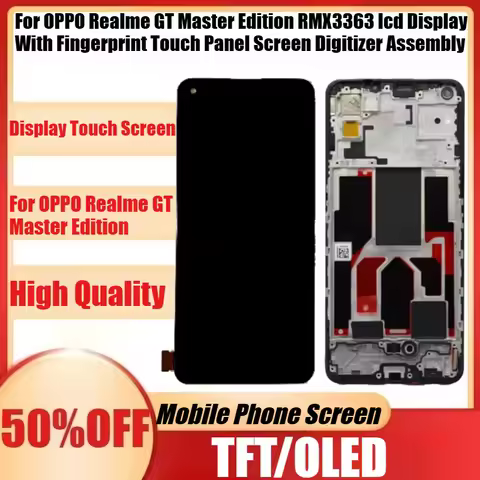 New TFT/OLED For OPPO Realme GT Master Edition RMX3363 lcd Display With Fingerprint Touch Panel Scre